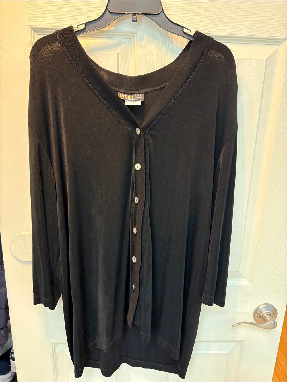 Women's Black Button-Front Top